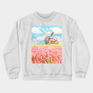 DUTCH BLUE DELFT  - colourful dutch windmills Crewneck Sweatshirt